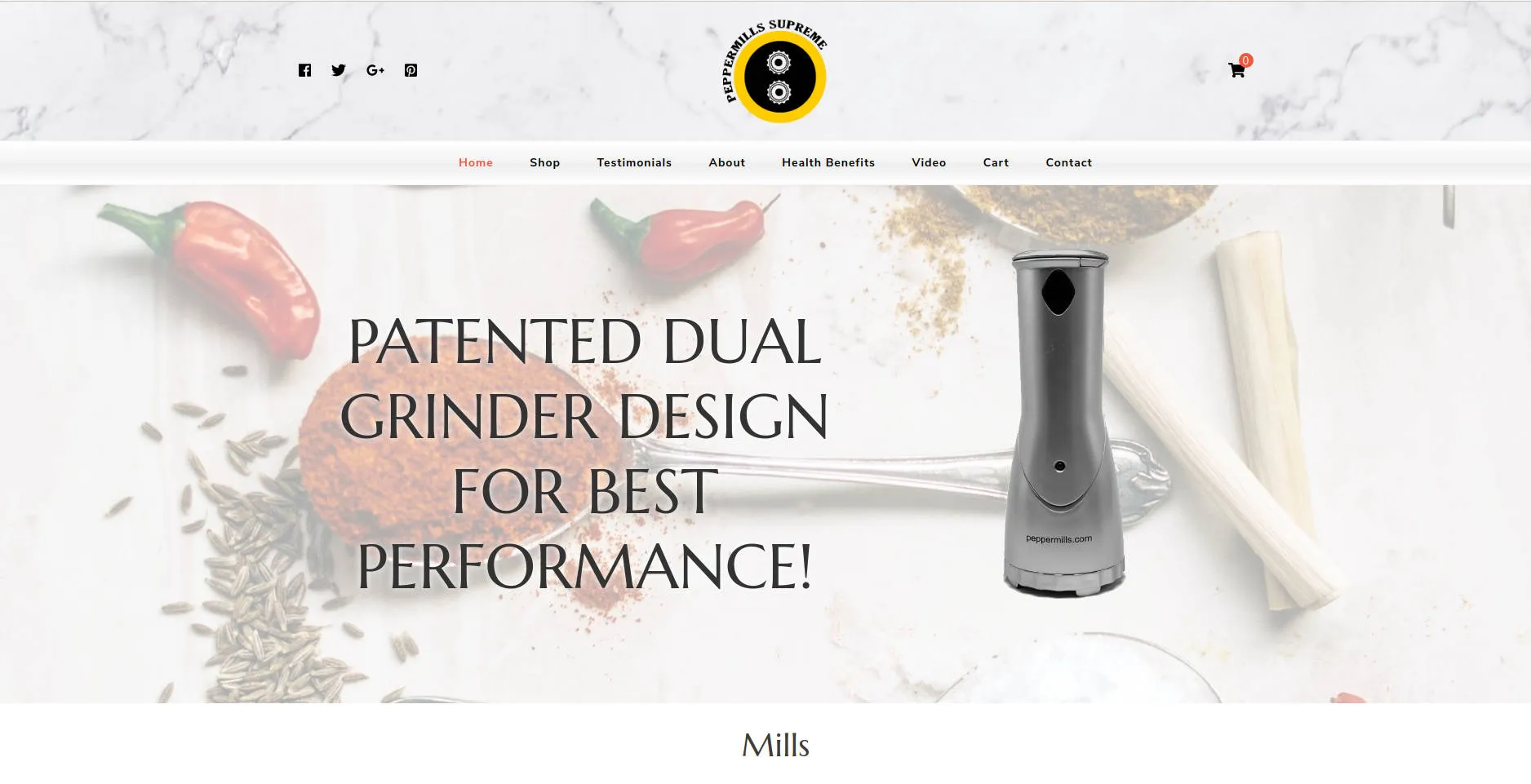 Peppermills.com website by Twining Original Design